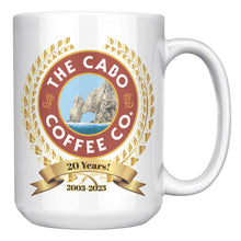 Load image into Gallery viewer, 20th Anniversary Cabo Coffee 15 oz. Mug - The Cabo Coffee Company